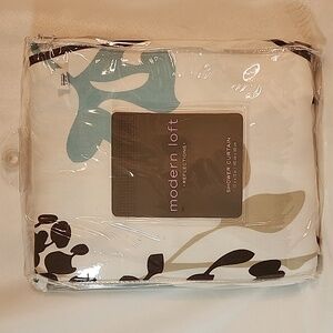 Modern Loft "Reflections" Shower Curtain with Leaf Design